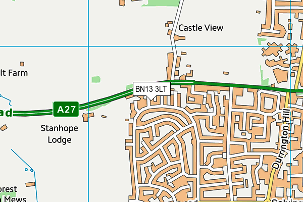 BN13 3LT map - OS VectorMap District (Ordnance Survey)