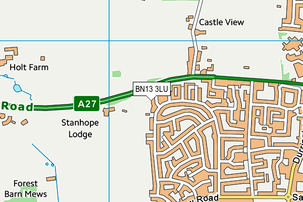 BN13 3LU map - OS VectorMap District (Ordnance Survey)