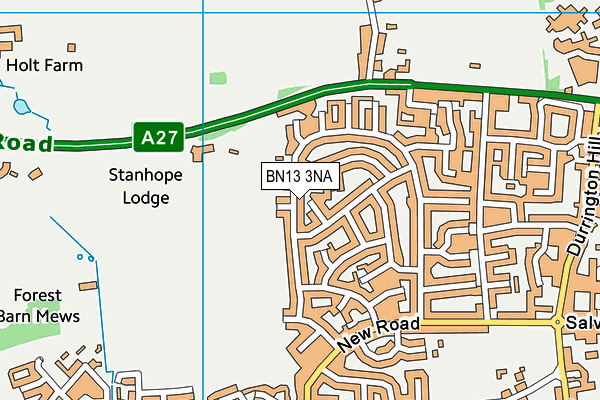 BN13 3NA map - OS VectorMap District (Ordnance Survey)