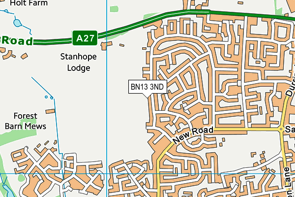 BN13 3ND map - OS VectorMap District (Ordnance Survey)