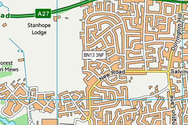 BN13 3NF map - OS VectorMap District (Ordnance Survey)
