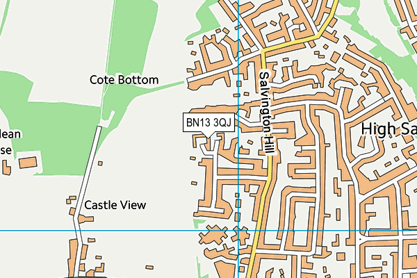 BN13 3QJ map - OS VectorMap District (Ordnance Survey)