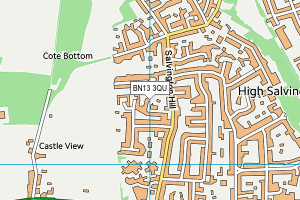 BN13 3QU map - OS VectorMap District (Ordnance Survey)