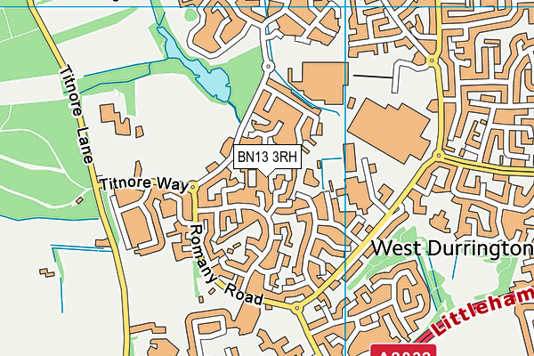 BN13 3RH map - OS VectorMap District (Ordnance Survey)