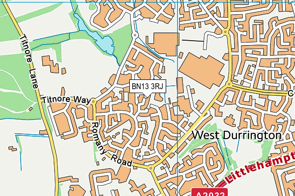 BN13 3RJ map - OS VectorMap District (Ordnance Survey)