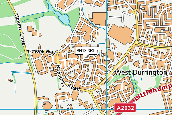 BN13 3RL map - OS VectorMap District (Ordnance Survey)