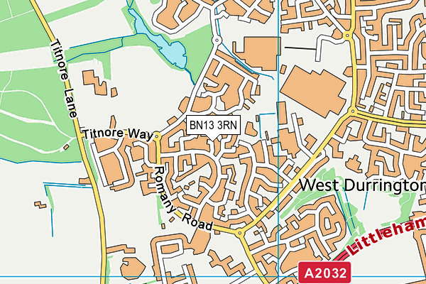 BN13 3RN map - OS VectorMap District (Ordnance Survey)