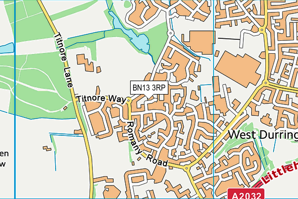 BN13 3RP map - OS VectorMap District (Ordnance Survey)