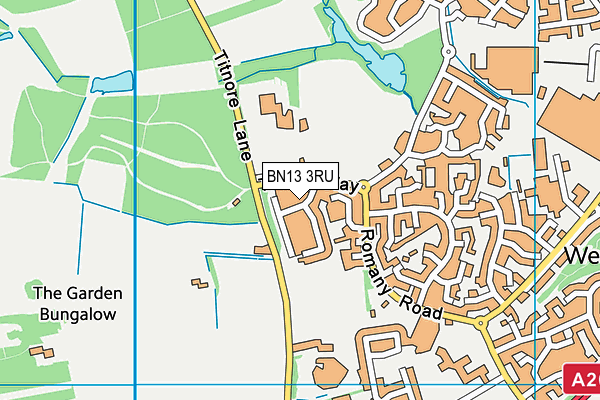 BN13 3RU map - OS VectorMap District (Ordnance Survey)