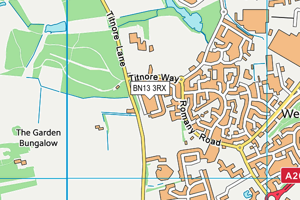BN13 3RX map - OS VectorMap District (Ordnance Survey)