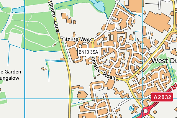 BN13 3SA map - OS VectorMap District (Ordnance Survey)