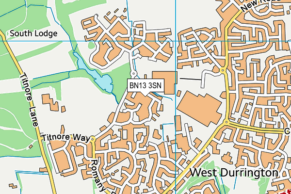 BN13 3SN map - OS VectorMap District (Ordnance Survey)