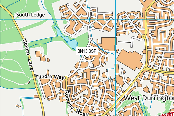 BN13 3SP map - OS VectorMap District (Ordnance Survey)