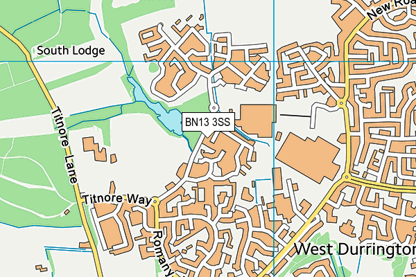 BN13 3SS map - OS VectorMap District (Ordnance Survey)