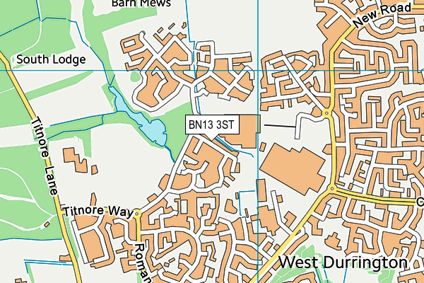 BN13 3ST map - OS VectorMap District (Ordnance Survey)
