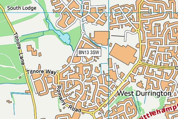BN13 3SW map - OS VectorMap District (Ordnance Survey)