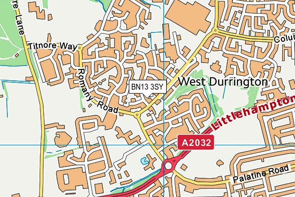 BN13 3SY map - OS VectorMap District (Ordnance Survey)