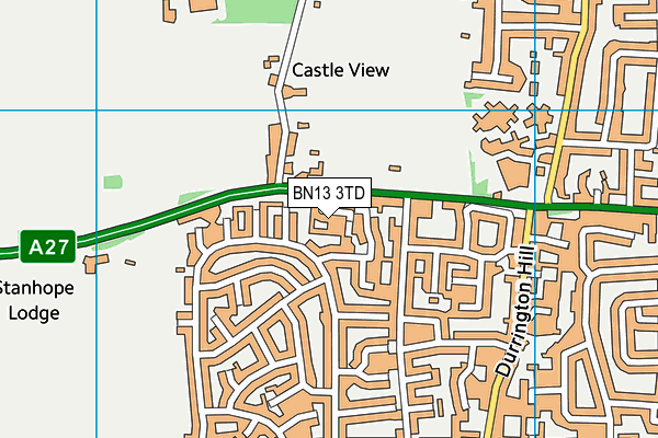 BN13 3TD map - OS VectorMap District (Ordnance Survey)