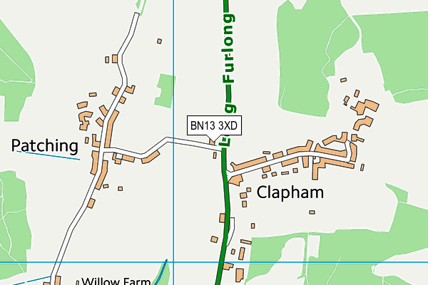 BN13 3XD map - OS VectorMap District (Ordnance Survey)