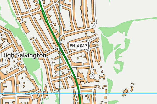 BN14 0AP map - OS VectorMap District (Ordnance Survey)