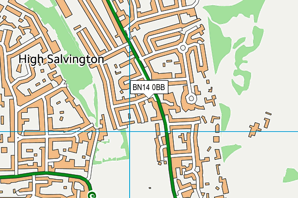 BN14 0BB map - OS VectorMap District (Ordnance Survey)