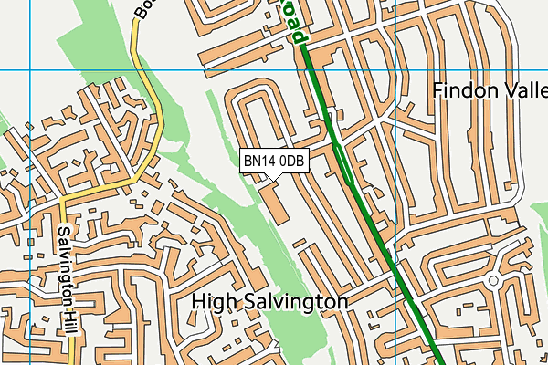Vale School map (BN14 0DB) - OS VectorMap District (Ordnance Survey)