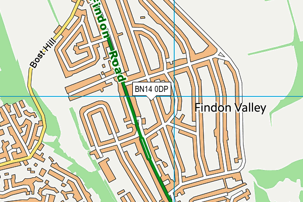 BN14 0DP map - OS VectorMap District (Ordnance Survey)