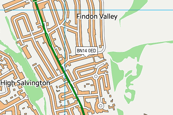 BN14 0ED map - OS VectorMap District (Ordnance Survey)
