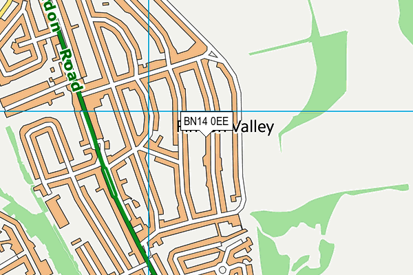 BN14 0EE map - OS VectorMap District (Ordnance Survey)