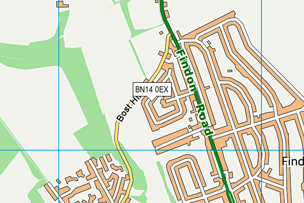 BN14 0EX map - OS VectorMap District (Ordnance Survey)