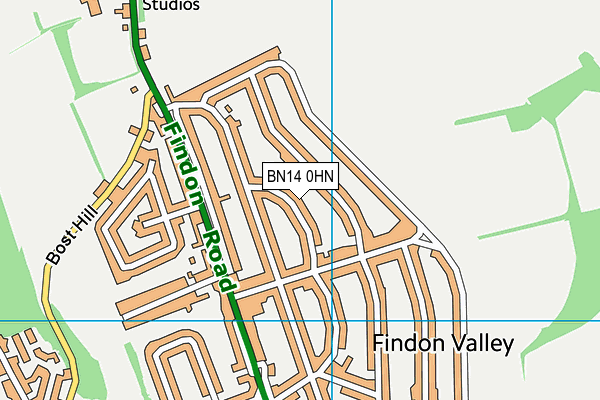 BN14 0HN map - OS VectorMap District (Ordnance Survey)