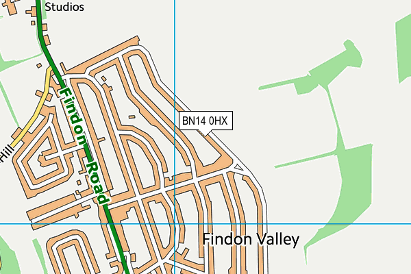 BN14 0HX map - OS VectorMap District (Ordnance Survey)