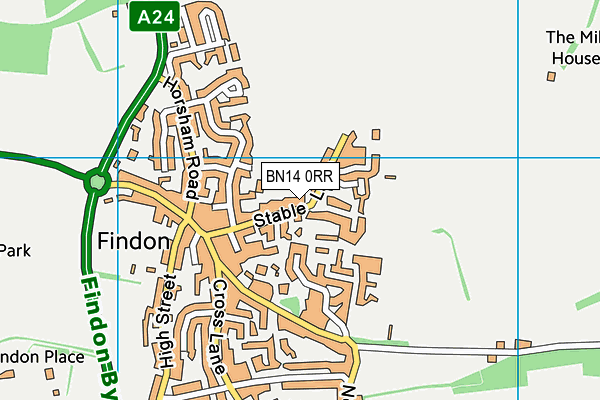 BN14 0RR map - OS VectorMap District (Ordnance Survey)