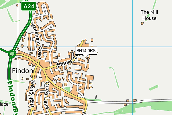 BN14 0RS map - OS VectorMap District (Ordnance Survey)