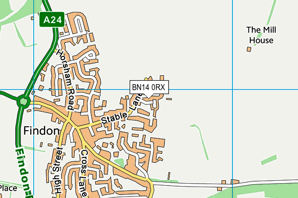 BN14 0RX map - OS VectorMap District (Ordnance Survey)