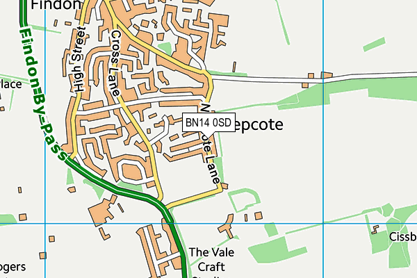 BN14 0SD map - OS VectorMap District (Ordnance Survey)