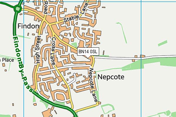 BN14 0SL map - OS VectorMap District (Ordnance Survey)