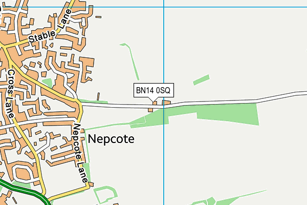 BN14 0SQ map - OS VectorMap District (Ordnance Survey)