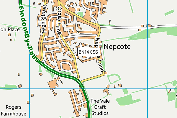 BN14 0SS map - OS VectorMap District (Ordnance Survey)