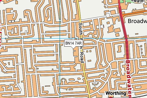Worthing High School map (BN14 7AR) - OS VectorMap District (Ordnance Survey)