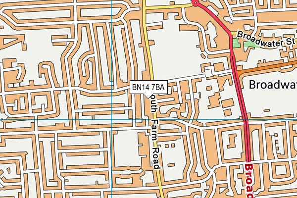 BN14 7BA map - OS VectorMap District (Ordnance Survey)
