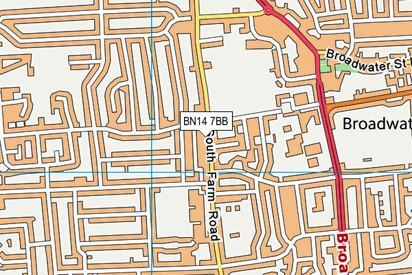 BN14 7BB map - OS VectorMap District (Ordnance Survey)