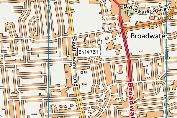 BN14 7BH map - OS VectorMap District (Ordnance Survey)