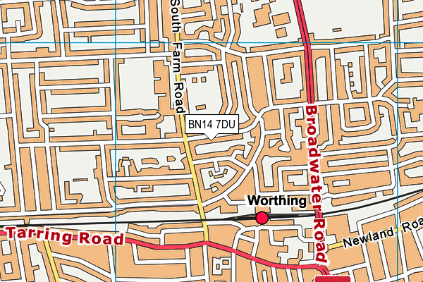 BN14 7DU map - OS VectorMap District (Ordnance Survey)