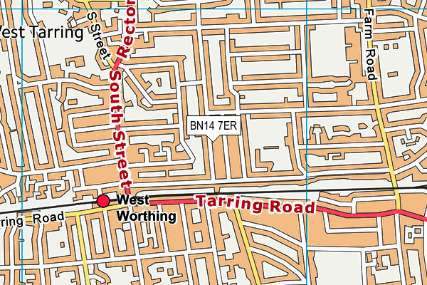 BN14 7ER map - OS VectorMap District (Ordnance Survey)