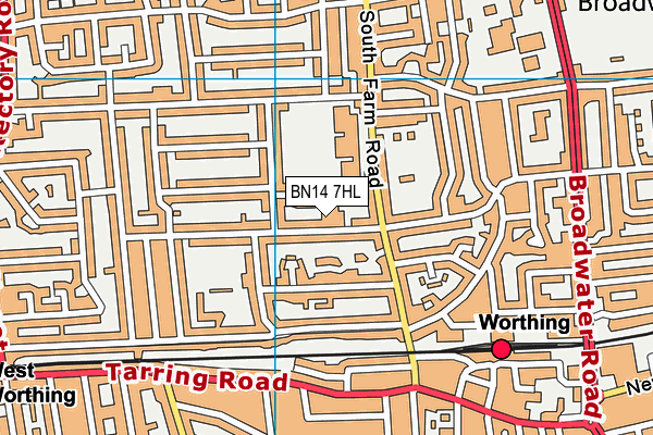 BN14 7HL map - OS VectorMap District (Ordnance Survey)