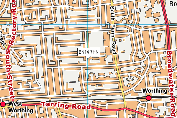 BN14 7HN map - OS VectorMap District (Ordnance Survey)