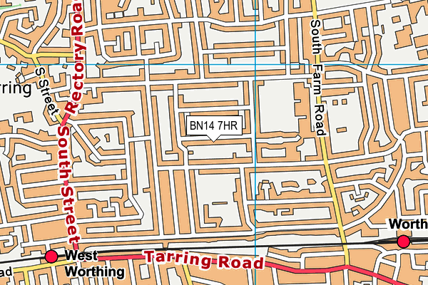 BN14 7HR map - OS VectorMap District (Ordnance Survey)