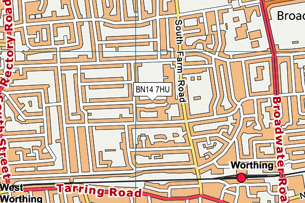 BN14 7HU map - OS VectorMap District (Ordnance Survey)