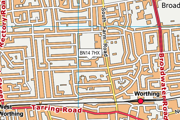 BN14 7HX map - OS VectorMap District (Ordnance Survey)